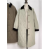 Women's diamond quilted cotton jacket, warm long corduroy lapel straight cotton jacket