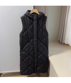 Autumn and winter women's hooded casual cotton vest jacket